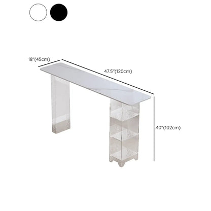 Tables de bar modernes avec plateau en bois noir et rangement en acrylique transparent