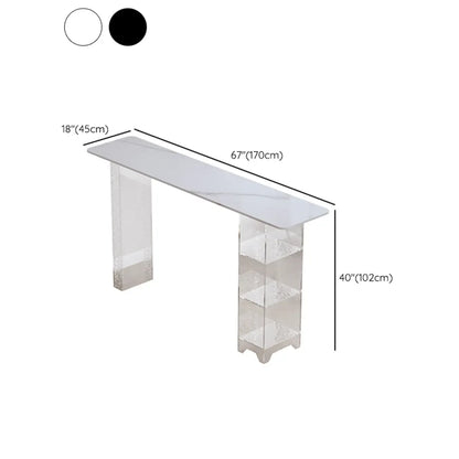 Tables de bar modernes avec plateau en bois noir et rangement en acrylique transparent