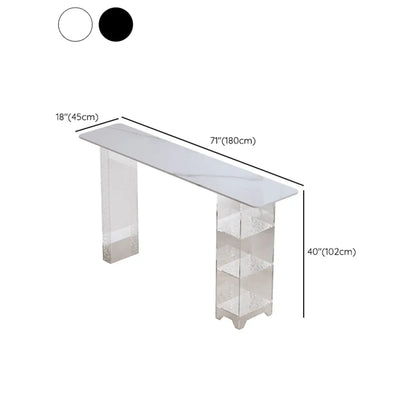Tables de bar modernes avec plateau en bois noir et rangement en acrylique transparent