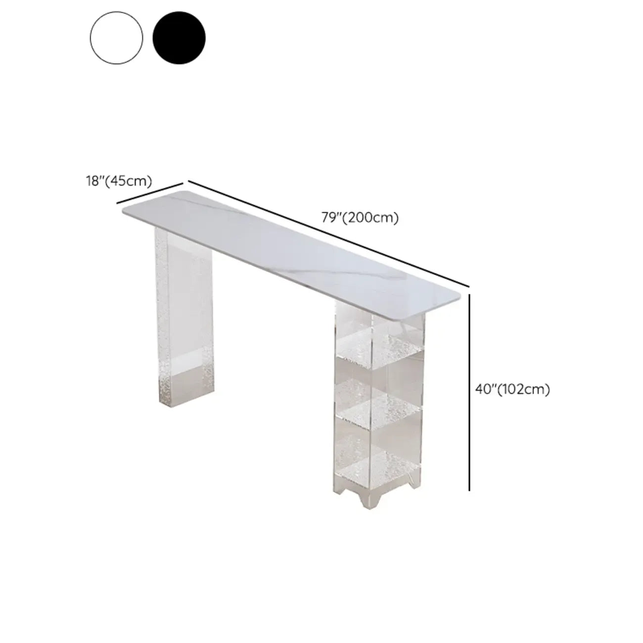 Tables de bar modernes avec plateau en bois noir et rangement en acrylique transparent