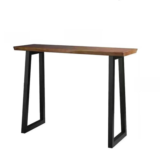Table de bar moderne en bois avec piètement traîneau pour cuisine ou pub