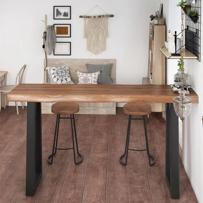 Table de bar moderne en bois avec piètement traîneau pour cuisine ou pub