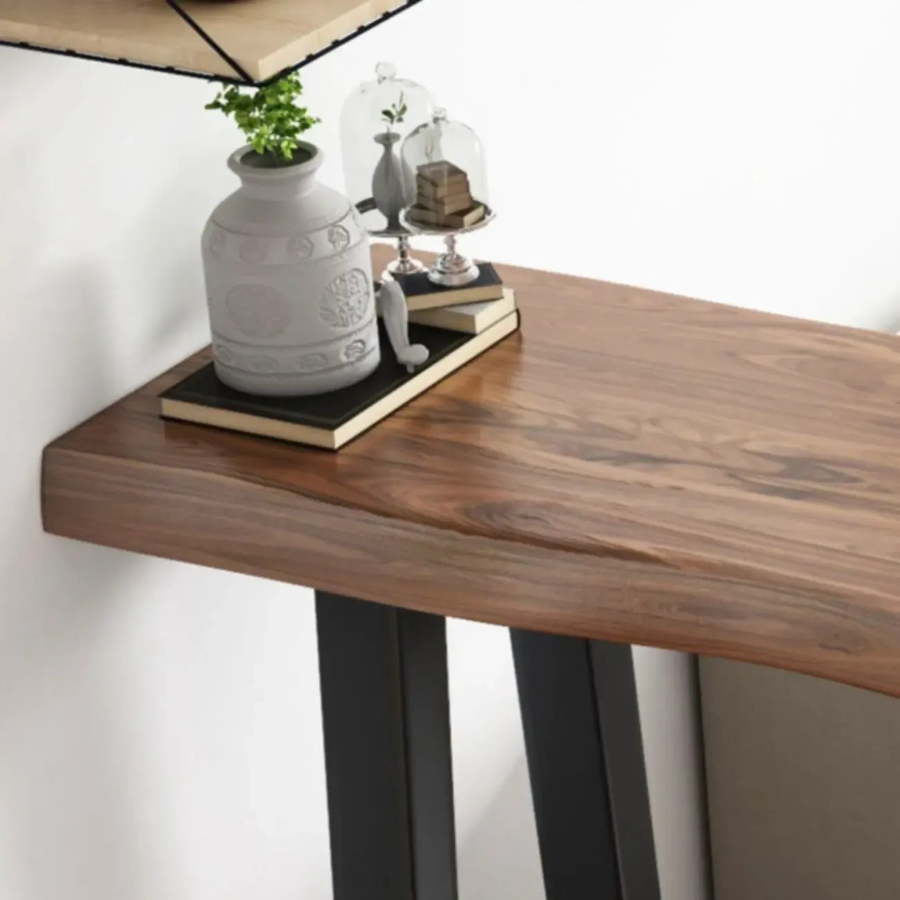 Table de bar moderne en bois avec piètement traîneau pour cuisine ou pub