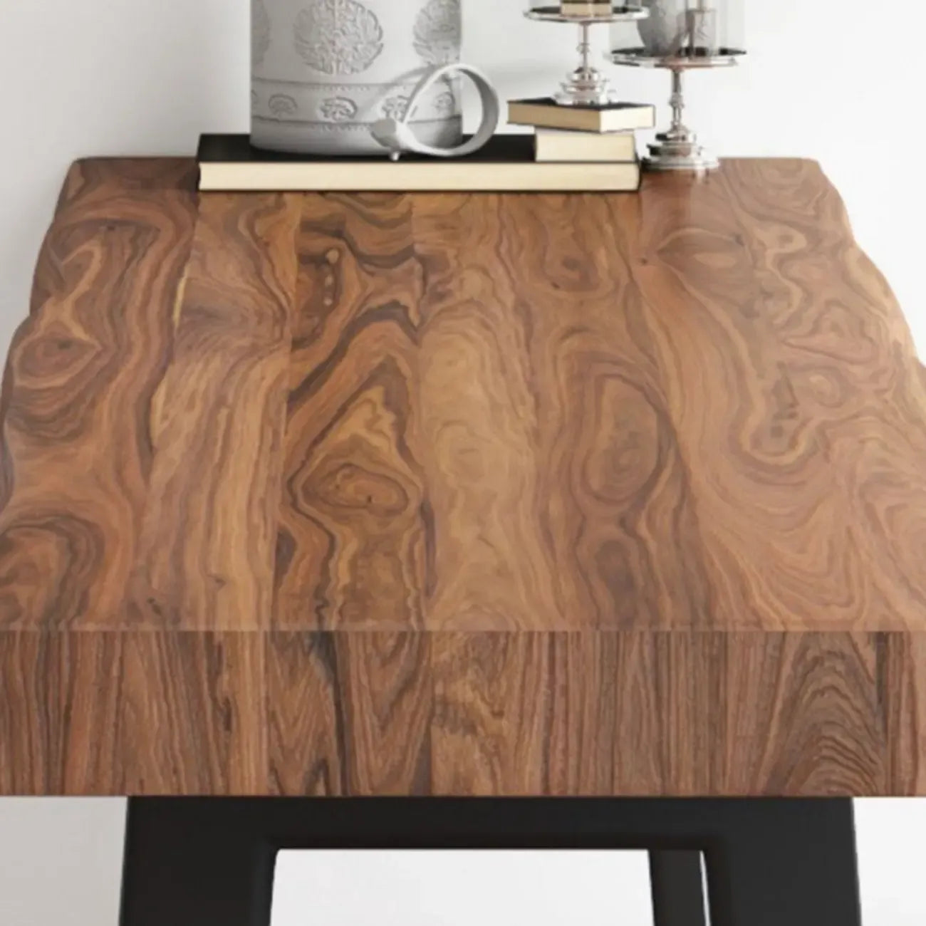 Table de bar moderne en bois avec piètement traîneau pour cuisine ou pub