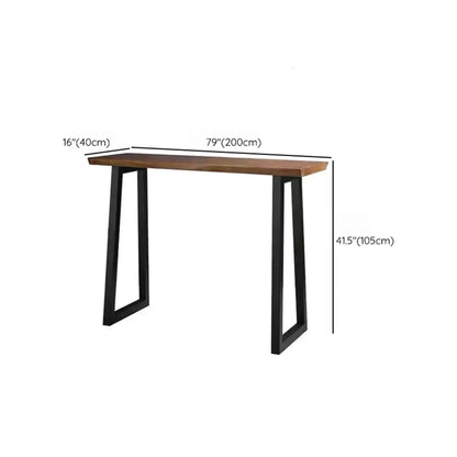 Table de bar moderne en bois avec piètement traîneau pour cuisine ou pub