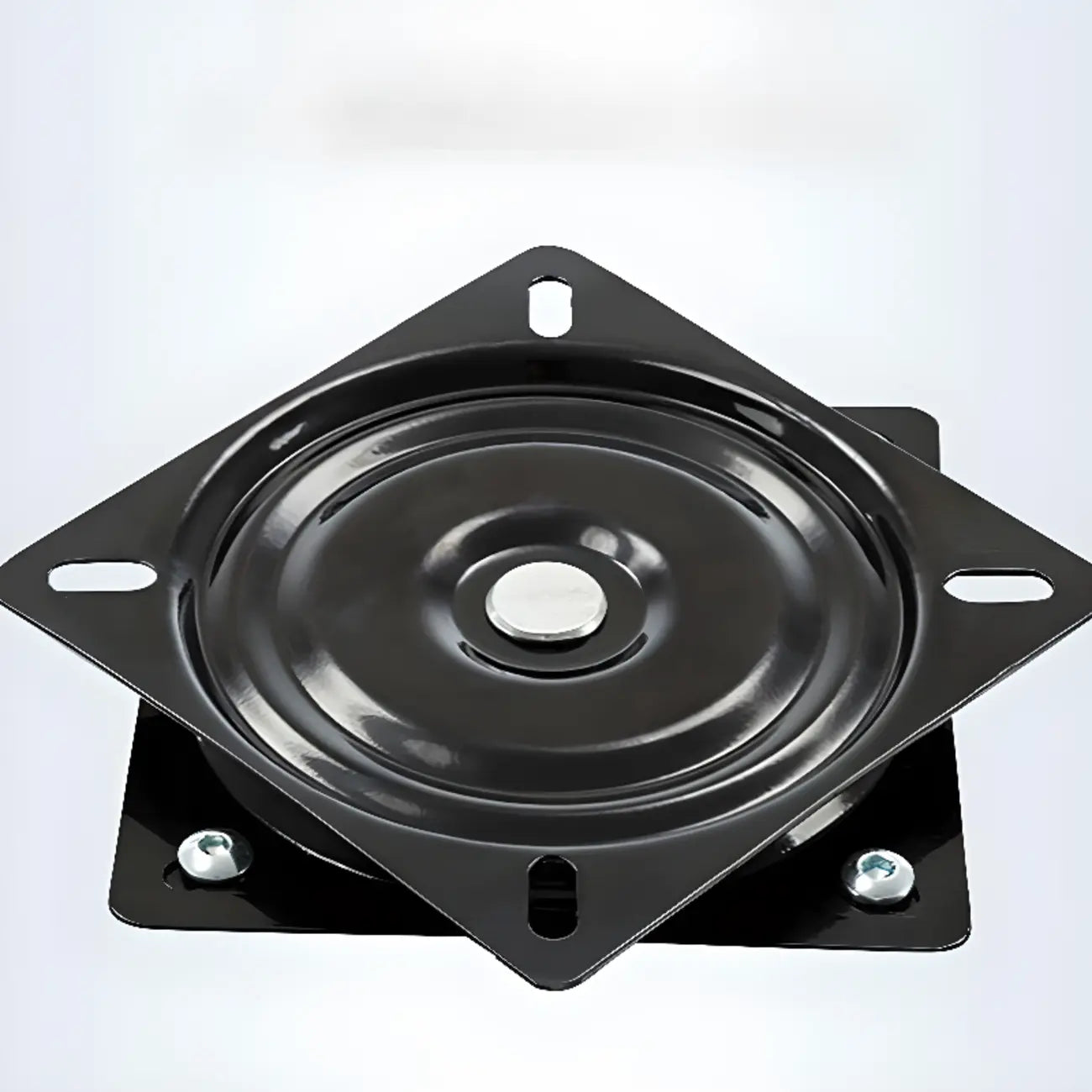 Tabourets de bar ronds pivotants traditionnels en similicuir bleu