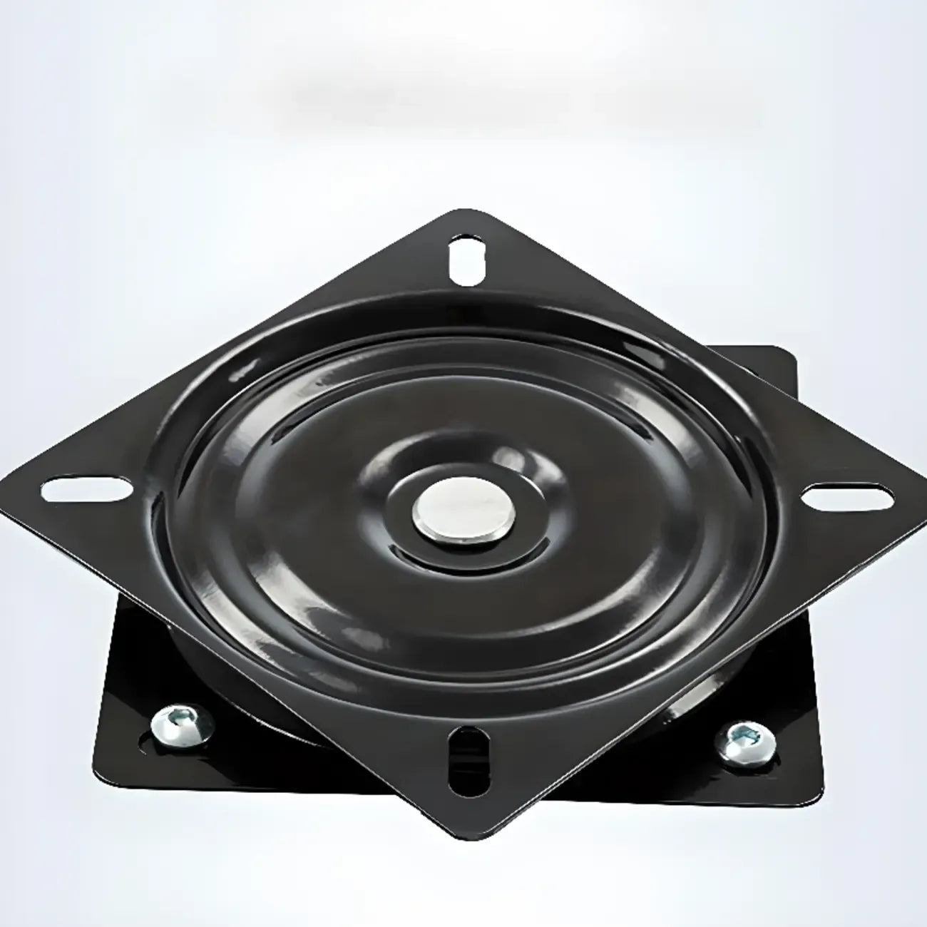 Tabourets de bar ronds pivotants traditionnels en similicuir bleu