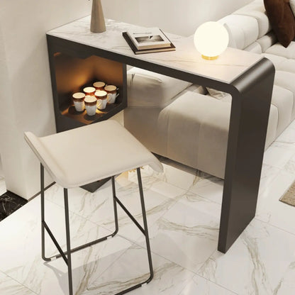Tables de bar scandinaves blanches lisses avec rangement