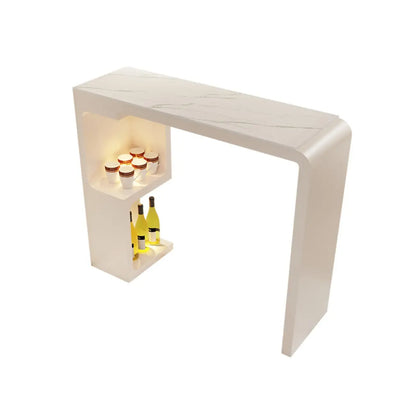 Tables de bar scandinaves blanches lisses avec rangement