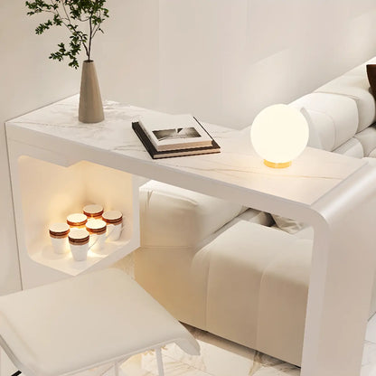Tables de bar scandinaves blanches lisses avec rangement