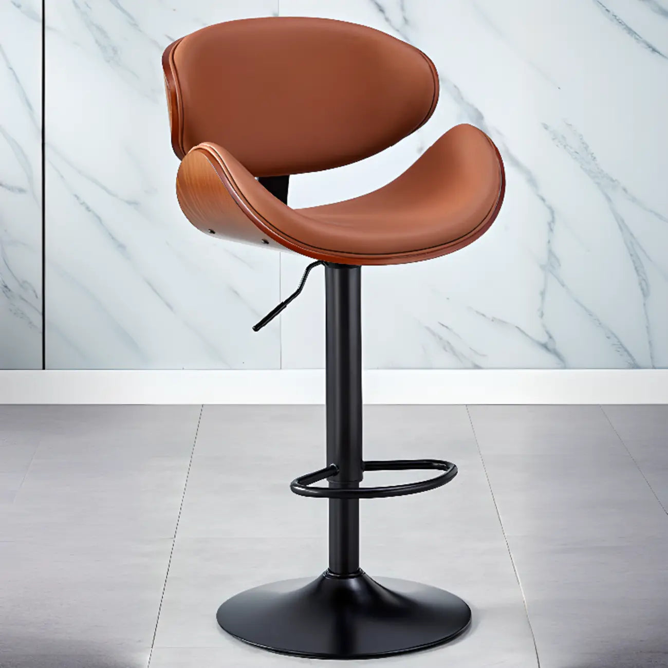 Tabourets de bar pivotants réglables en cuir