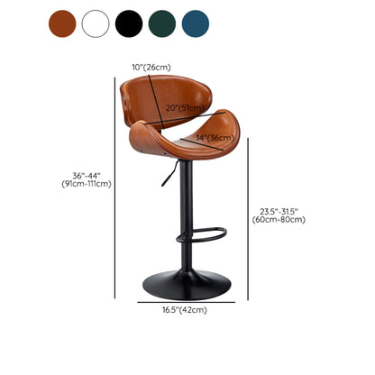 Tabourets de bar pivotants réglables en cuir