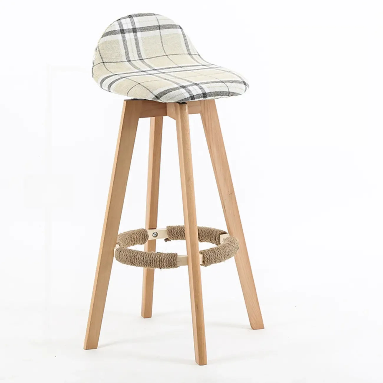 Tabouret de bar au design scandinave en bois et assise moelleuse, confortable