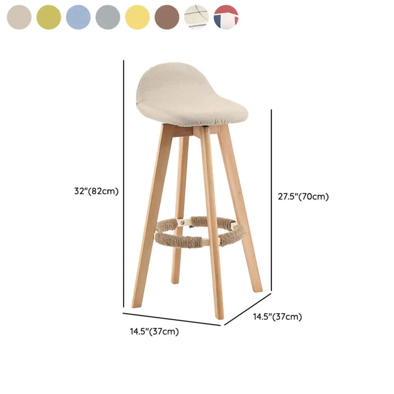 Tabouret de bar au design scandinave en bois et assise moelleuse, confortable