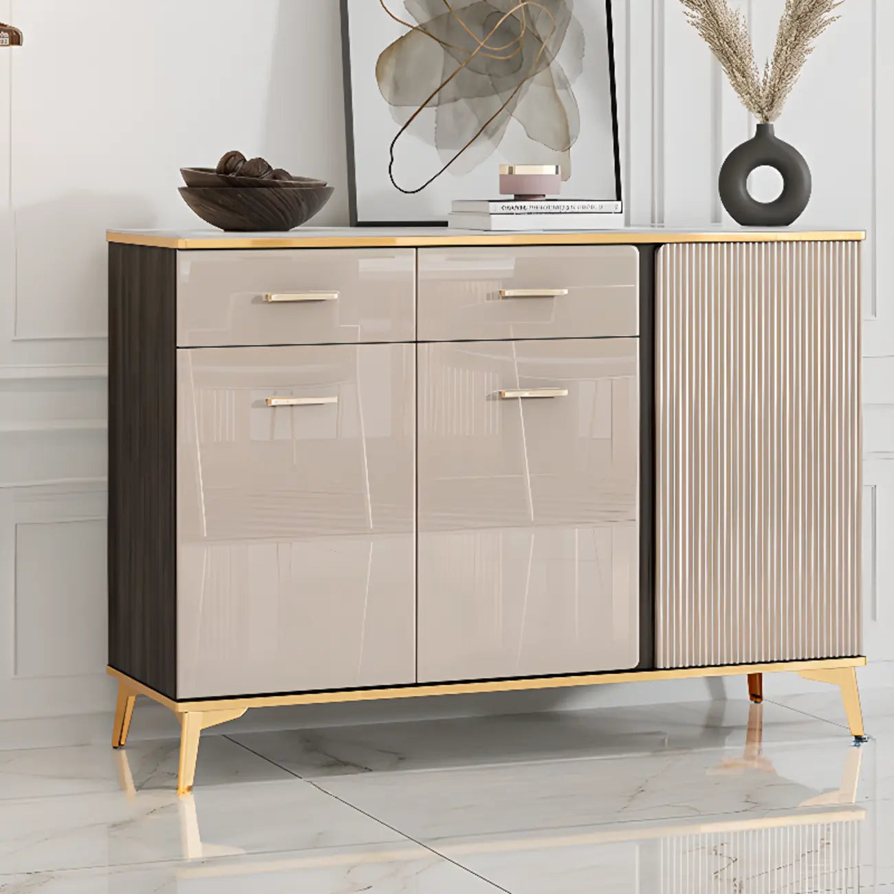 Buffet de salle à manger en bois réglable et élégant