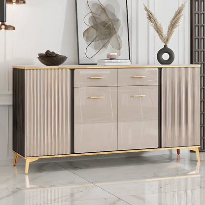 Buffet de salle à manger en bois réglable et élégant