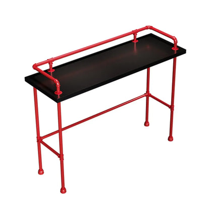 Table de bar rustique en bois dur couleur charbon avec support pour les pieds