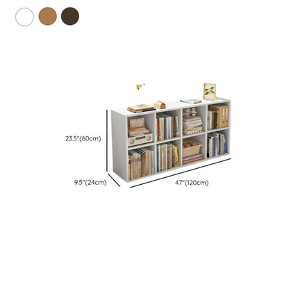 Bibliothèque rectangulaire horizontale en bois naturel à plusieurs cubes