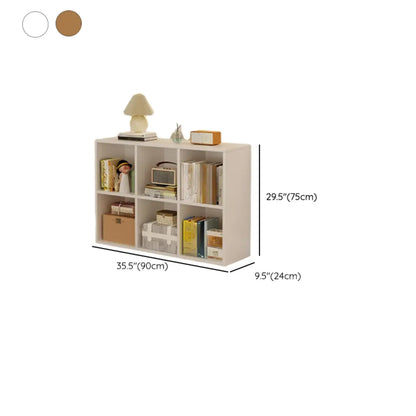 Bibliothèque rectangulaire horizontale en bois naturel à plusieurs cubes