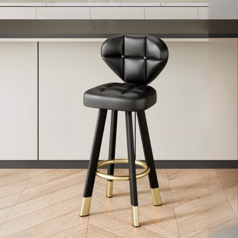 Tabourets de bar modernes capitonnés, hauteur comptoir, avec repose-pieds en métal