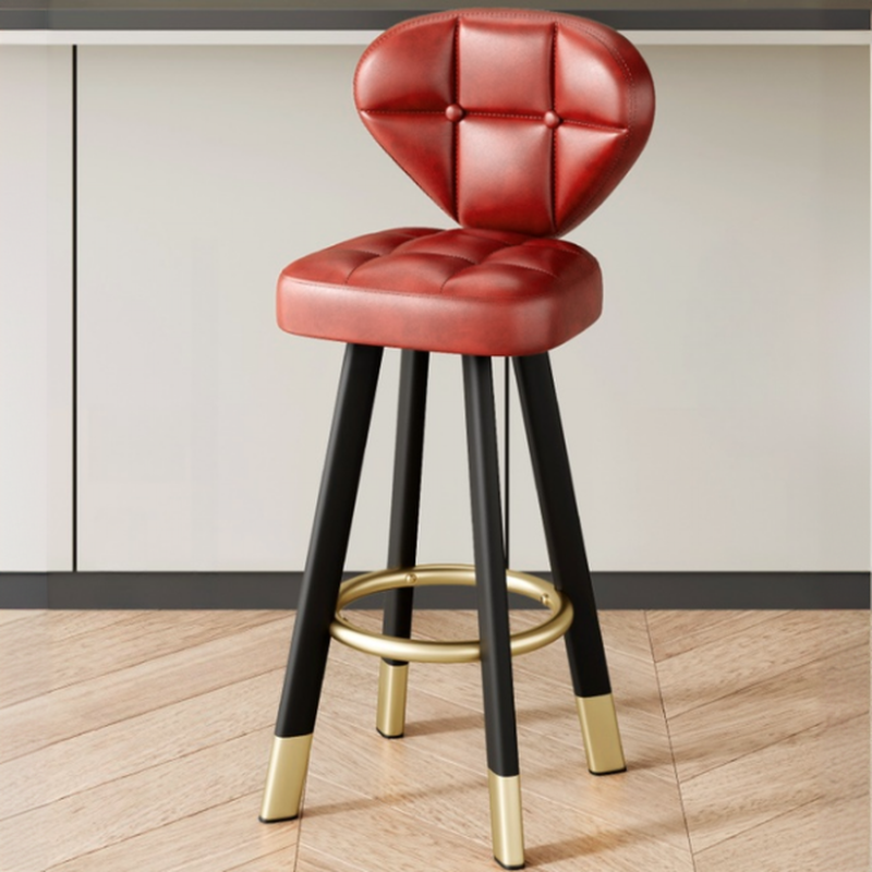 Tabourets de bar modernes capitonnés, hauteur comptoir, avec repose-pieds en métal
