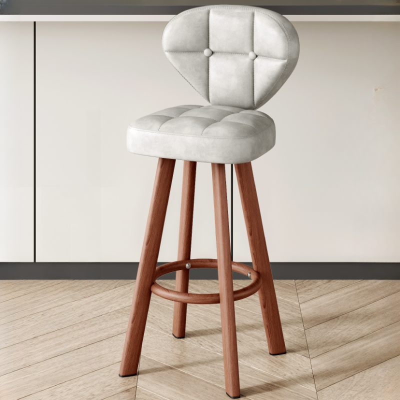 Tabourets de bar modernes capitonnés, hauteur comptoir, avec repose-pieds en métal