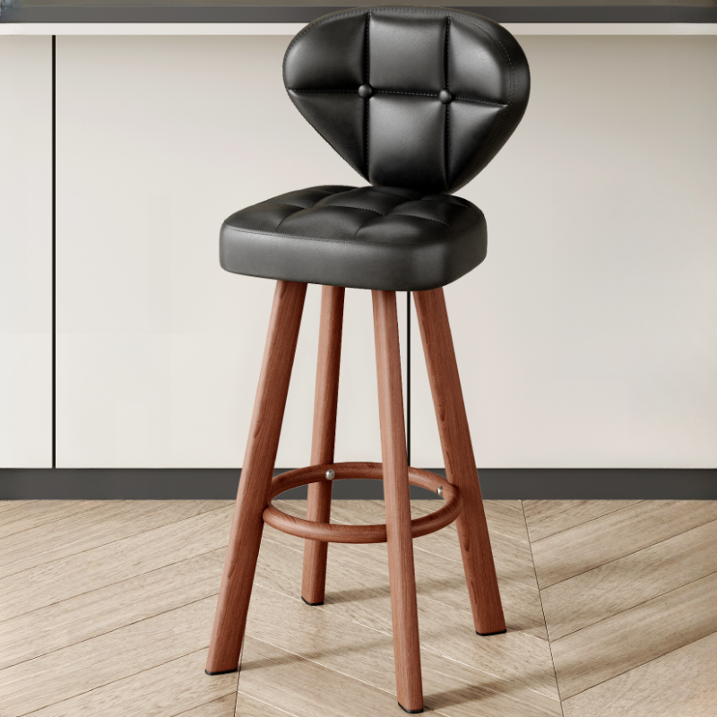 Tabourets de bar modernes capitonnés, hauteur comptoir, avec repose-pieds en métal