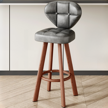 Tabourets de bar modernes capitonnés, hauteur comptoir, avec repose-pieds en métal