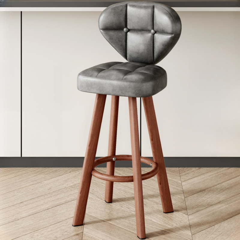 Tabourets de bar modernes capitonnés, hauteur comptoir, avec repose-pieds en métal