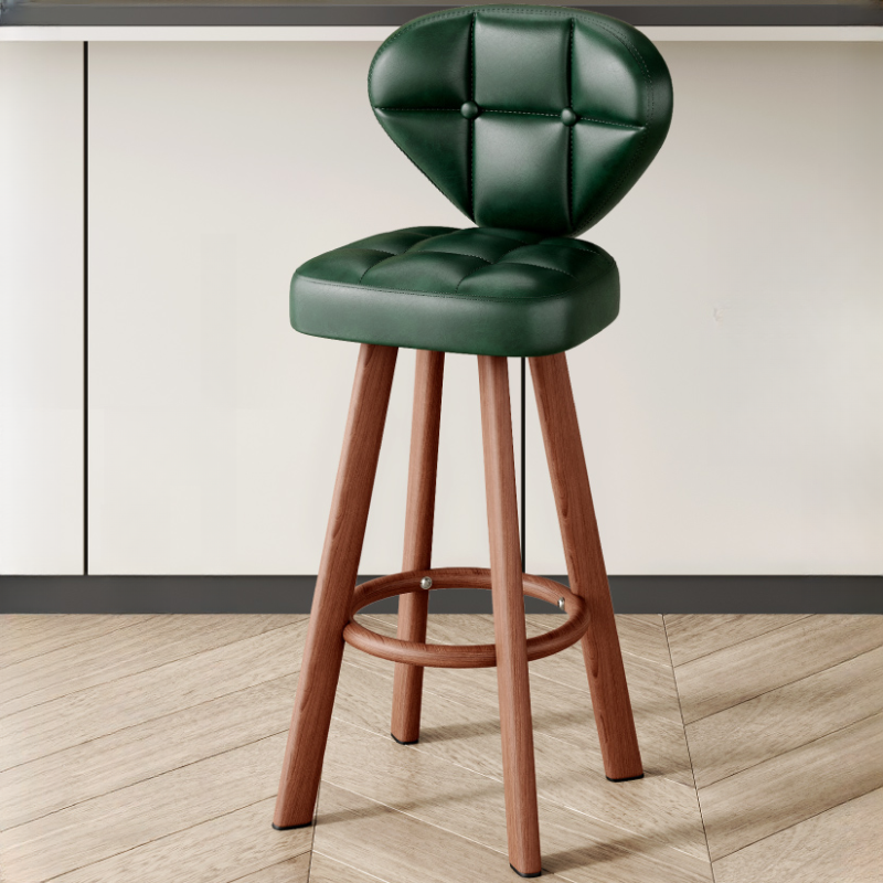 Tabourets de bar modernes capitonnés, hauteur comptoir, avec repose-pieds en métal