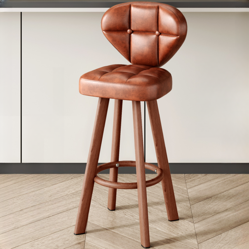 Tabourets de bar modernes capitonnés, hauteur comptoir, avec repose-pieds en métal