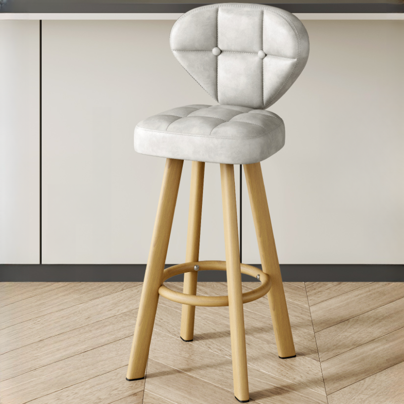 Tabourets de bar modernes capitonnés, hauteur comptoir, avec repose-pieds en métal