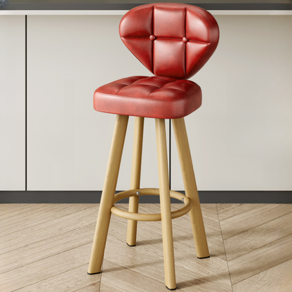 Tabourets de bar modernes capitonnés, hauteur comptoir, avec repose-pieds en métal