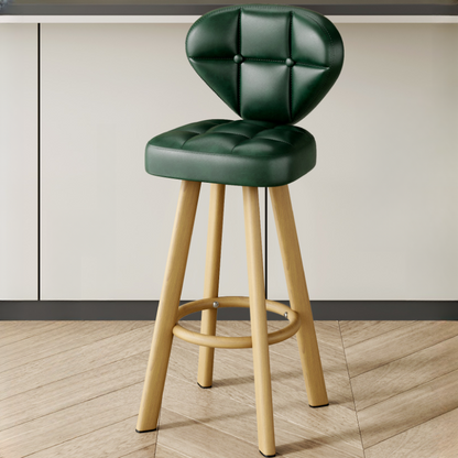 Tabourets de bar modernes capitonnés, hauteur comptoir, avec repose-pieds en métal