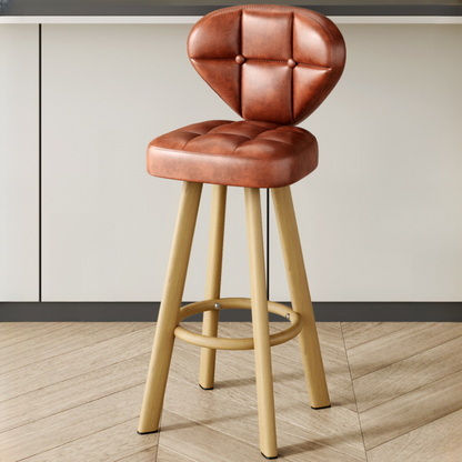 Tabourets de bar modernes capitonnés, hauteur comptoir, avec repose-pieds en métal