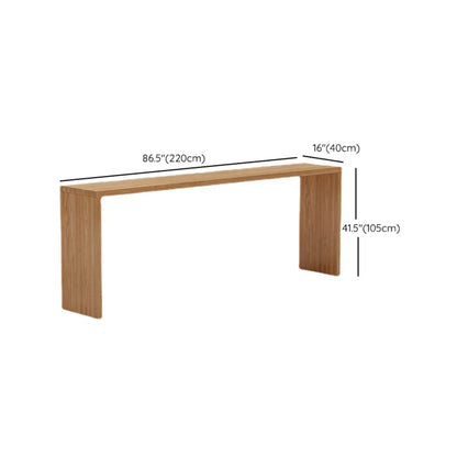 Table haute de bar rectangulaire scandinave en bois à double piétement