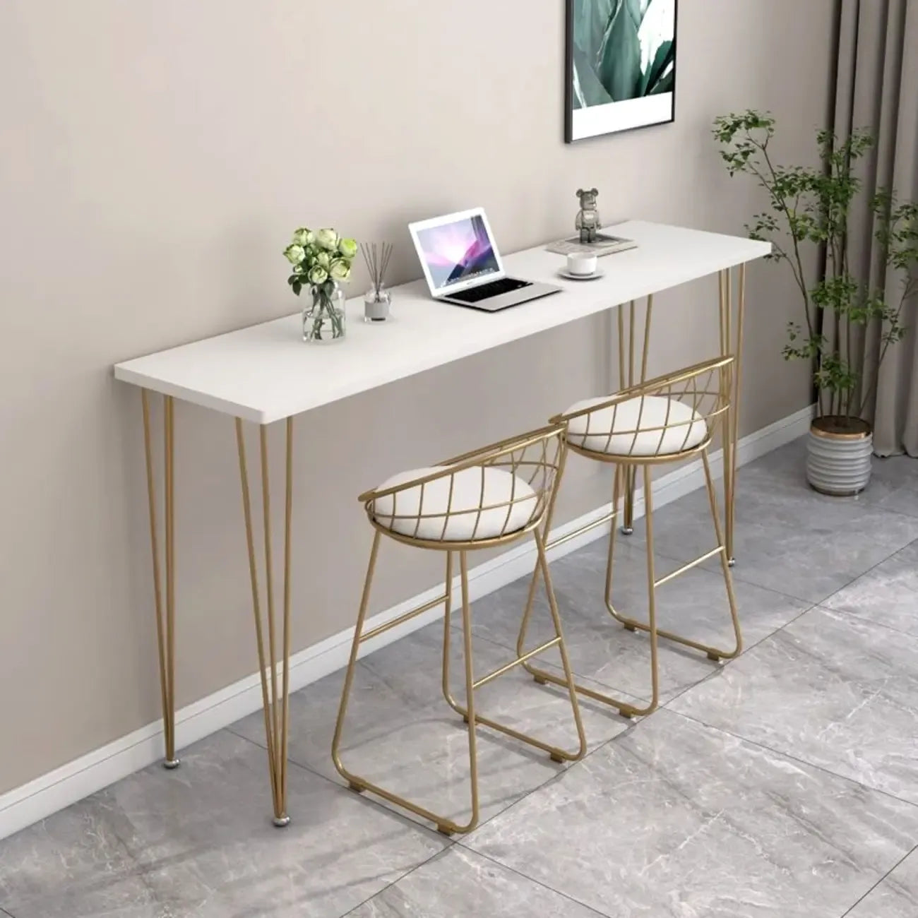 Tables de bar modernes en bois blanc au design minimaliste