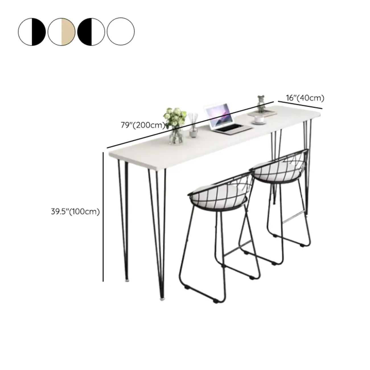 Tables de bar modernes en bois blanc au design minimaliste