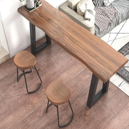 Tables de bar scandinaves en bois naturel avec piètement traîneau