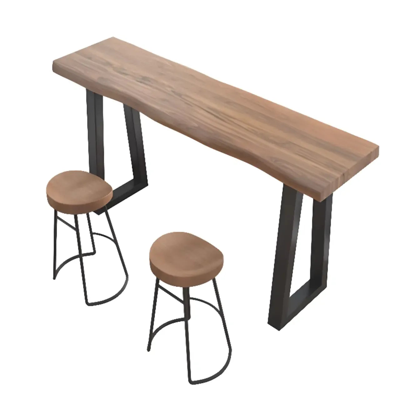 Tables de bar scandinaves en bois naturel avec piètement traîneau