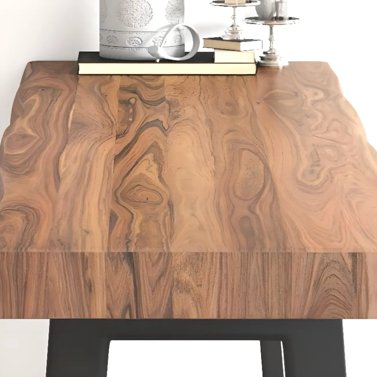 Tables de bar scandinaves en bois naturel avec piètement traîneau