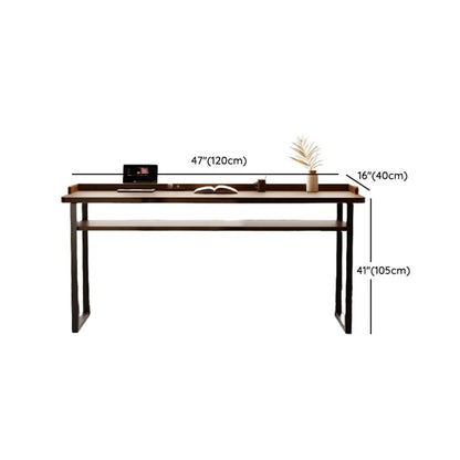 Tables de bar élégantes en pin brun avec étagères de rangement