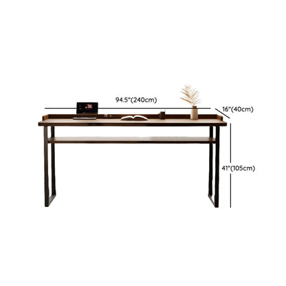 Tables de bar élégantes en pin brun avec étagères de rangement