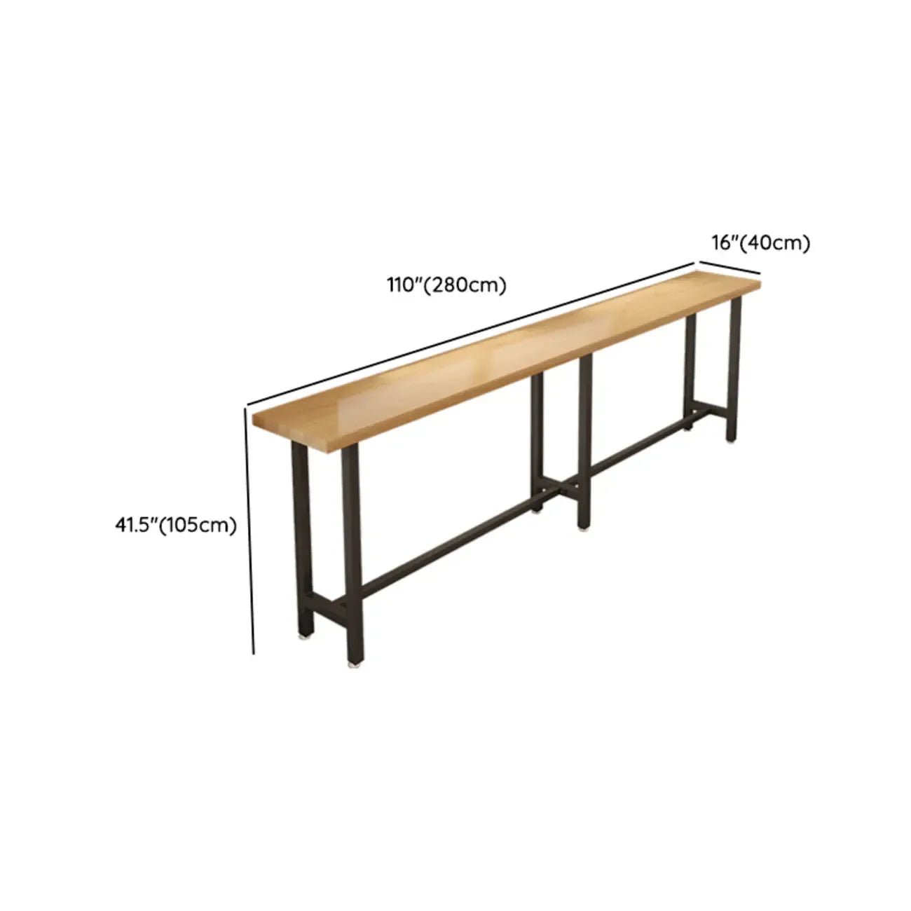 Tables de bar fixes en bois naturel avec repose-pieds