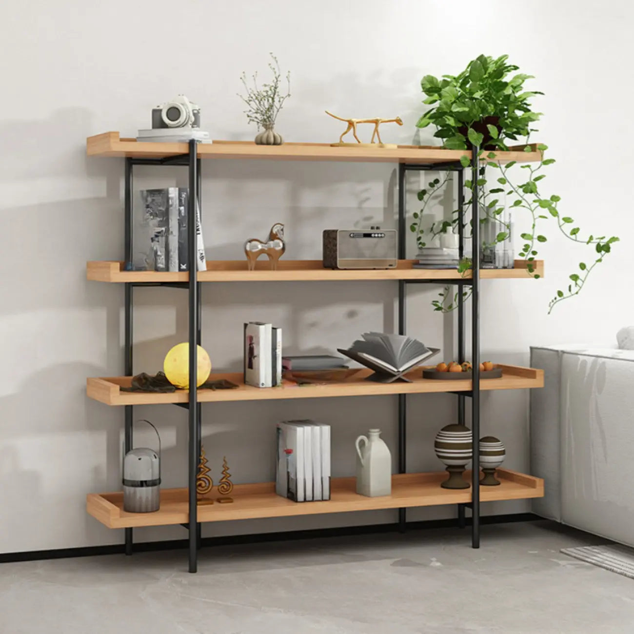 Bibliothèque ouverte moderne en bois à 5 niveaux Etagere