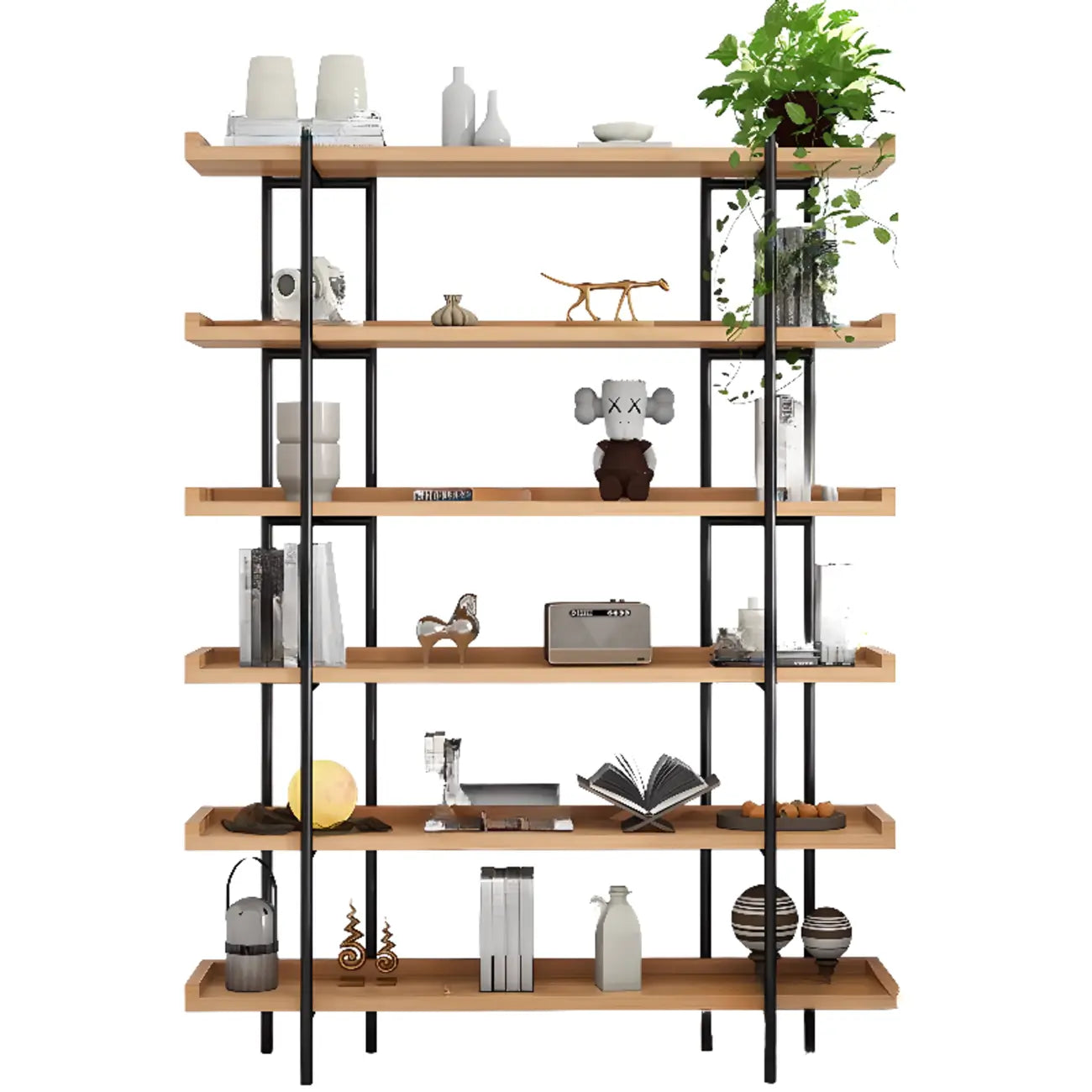 Bibliothèque ouverte moderne en bois à 5 niveaux Etagere