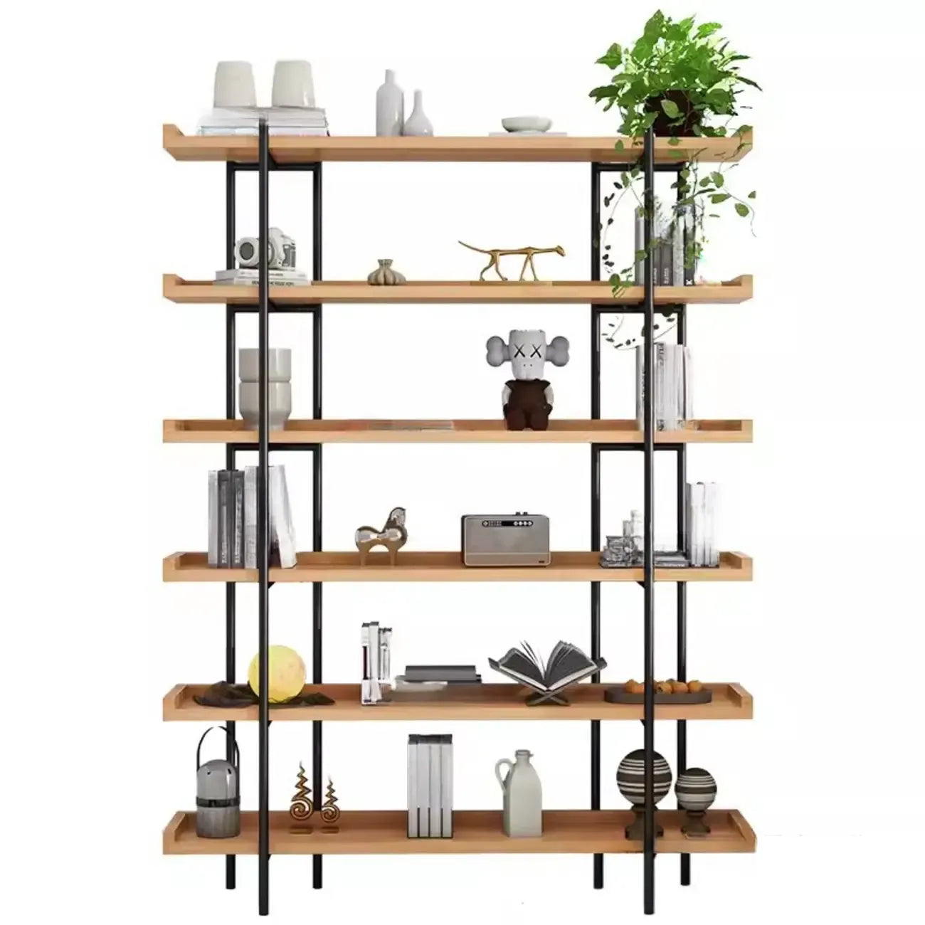 Bibliothèque ouverte moderne en bois à 5 niveaux Etagere