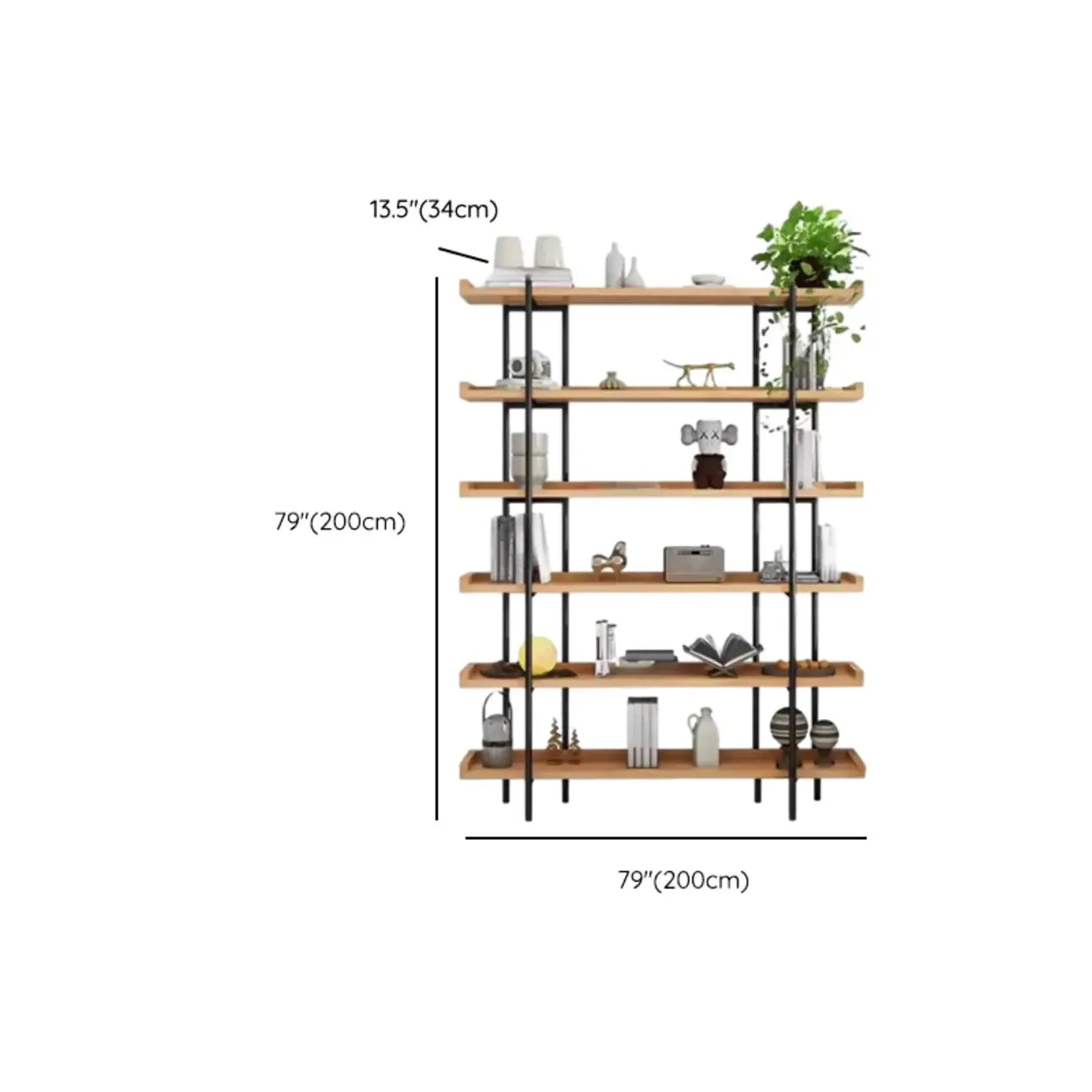 Bibliothèque ouverte moderne en bois à 5 niveaux Etagere