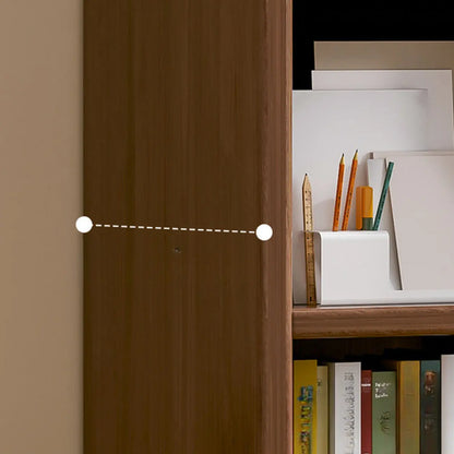 Bibliothèque de rangement scandinave haute en bois à plusieurs étagères