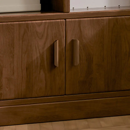 Bibliothèque de rangement scandinave haute en bois à plusieurs étagères